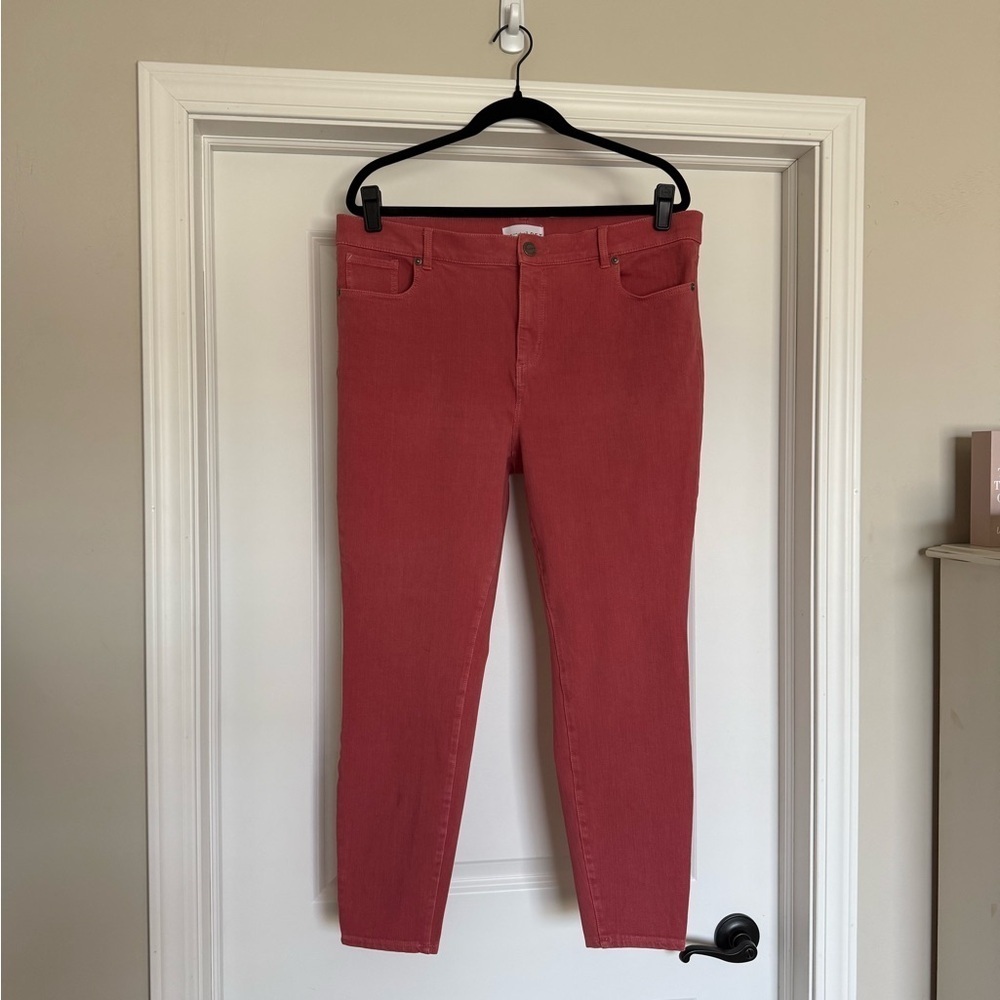 Loft Mid Rise Pink Jeggings | 16 Petite - Picture 2 of 7